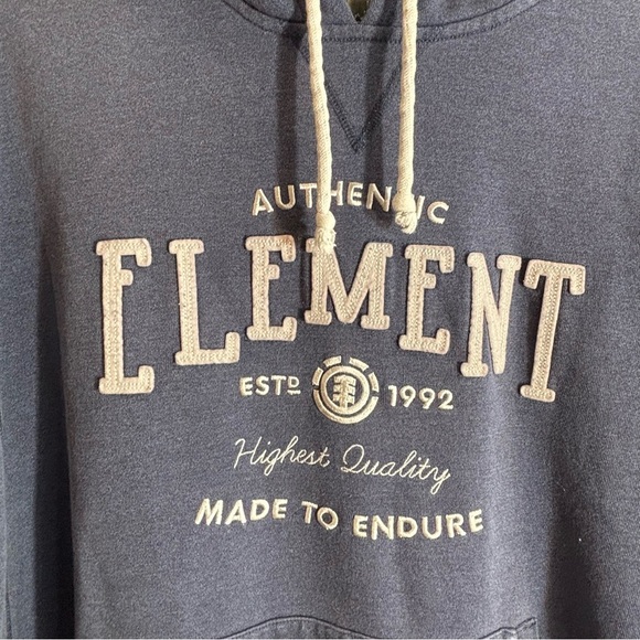 ELEMENT Sz XL Blue Hoodie Sweatershirt Cotton Blend Long Sleeve Front Pocket - Picture 2 of 8